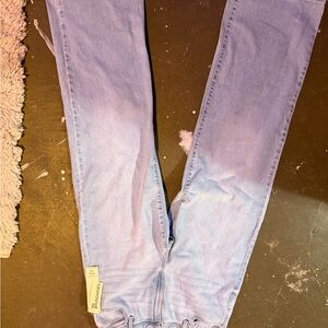 Light blue women’s wide leg jeans